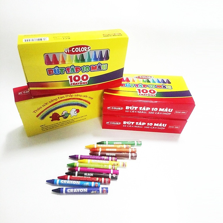 Bút sáp 10 màu 100 cây