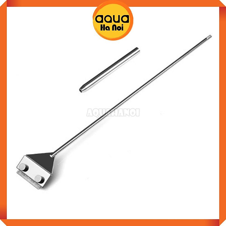 Cây cạo rêu MUFAN inox 2 khúc có thể tháo rời dài 46cm - vệ sinh thành hồ cá cảnh thủy sinh