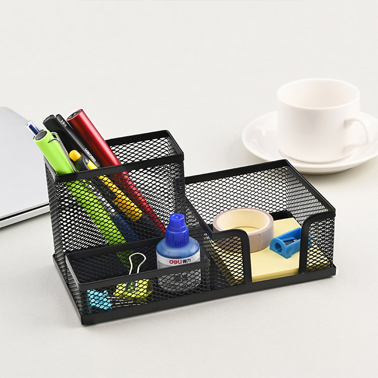 Hộp đựng bút để bàn NASI NS15 nhiều ngăn bằng thép sơn tĩnh điện - Ảnh 2