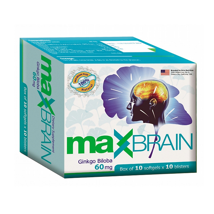 Thực Phẩm Chức Năng Tăng cường Chức năng Tuần Hoàn Não Maxbrain Sirio Pharma (100 viên)
