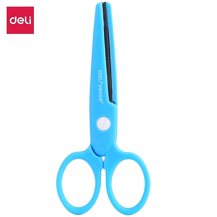 Kéo Thủ Công Học Sinh Deli (58x134mm) - Xanh Dương/Hồng (1 cái) - Ảnh 2
