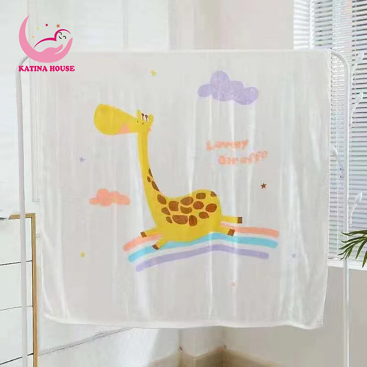 Khăn tắm quấn bé sơ sinh, khăn lụa mềm mát, thấm hút nước tốt, kích thước 110x110cm