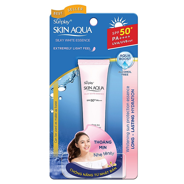 Tinh Chất Chống Nắng Dưỡng Trắng Sunplay Skin Aqua Silky White Essence SPF 50+ PA+++ (25g)