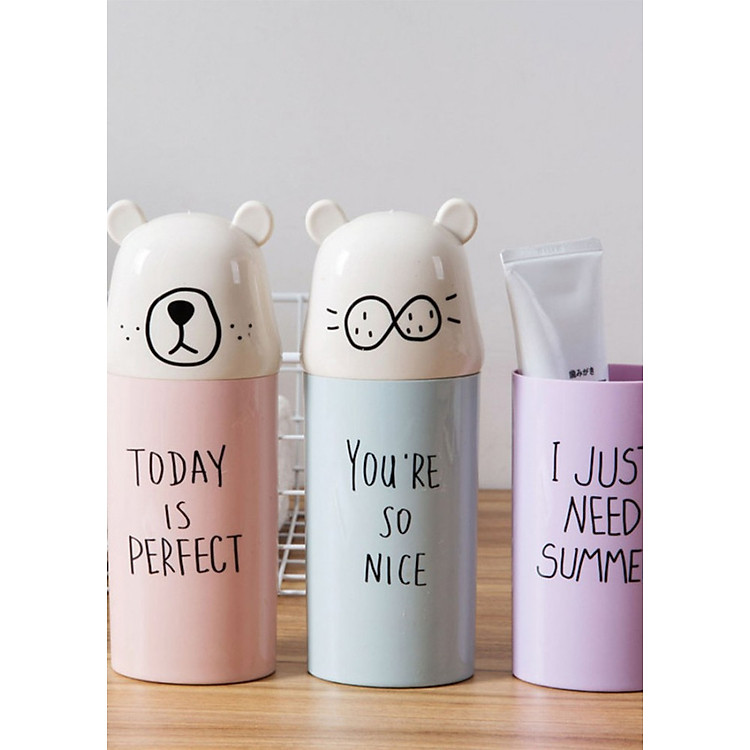 Hũ Đựng Bàn Chải Kem Đánh Răng Du Lịch Mặt Gấu Ngộ Nghĩnh (Giao Mẫu Ngẫu Nhiên)