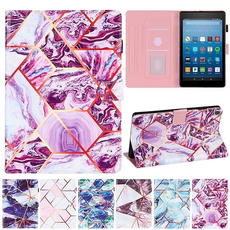 Bao Da Họa Tiết Đá Cẩm Thạch Cho Amazon Kindle Fire Hd8 Hd 8 2018 2017 8.0 Inch