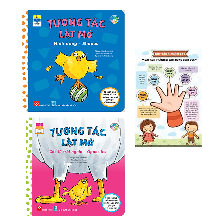 Combo Sách Hay Dành Cho Bé: Tương Tác Lật Mở – Hình Dạng – Các Từ Trái Nghĩa