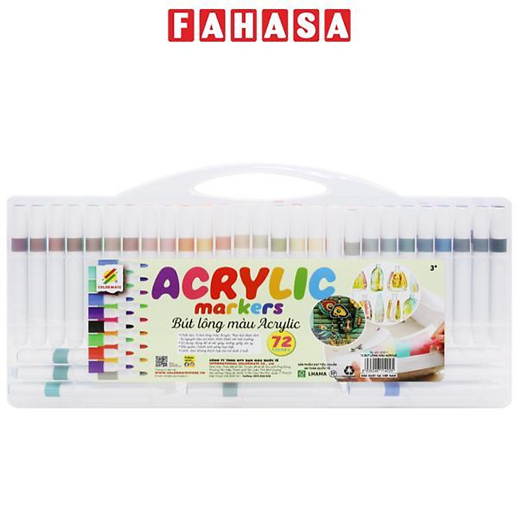 Hộp 72 Bút Lông Màu Acrylic Marker - Colormate