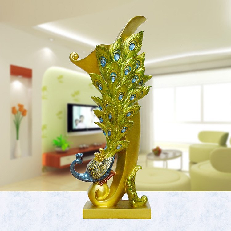 Lọ (bình) cắm hoa chim công xanh