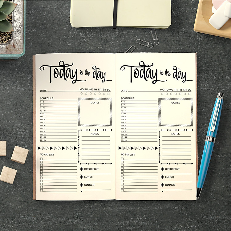 Sổ tay planner "Vui Mỗi Ngày" bìa cứng 21x11