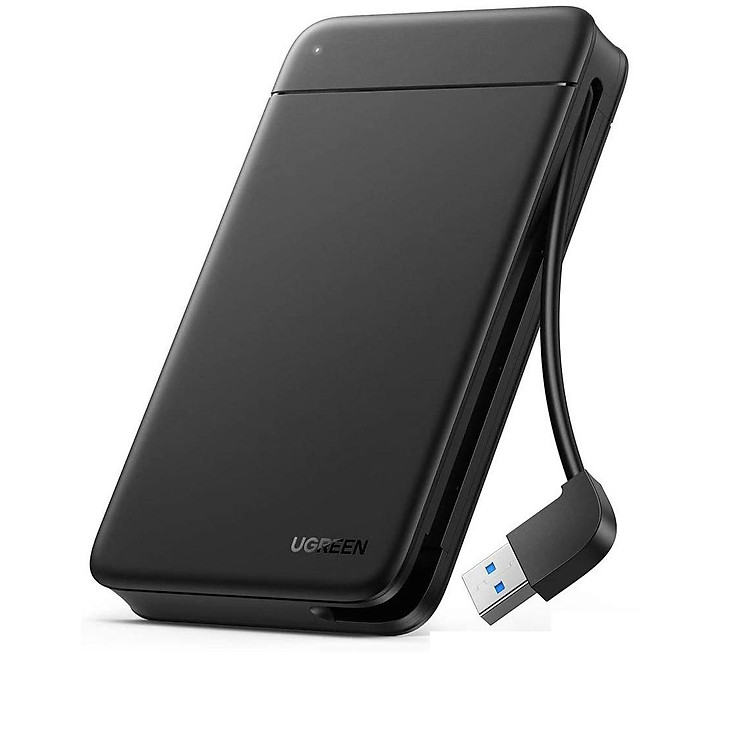 Hộp đựng ổ cứng SATA 2.5inch tích hợp cáp usb 3.0 Màu Đen Ugreen 352hd80555CM- Hàng chính hãng