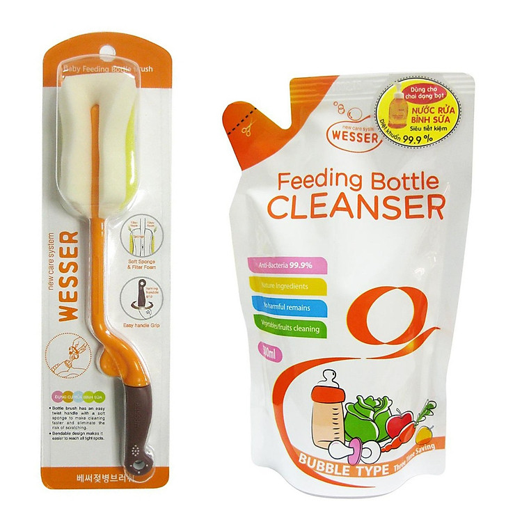 COMBO TÚI + CÂY RỬA BÌNH SỮA WESSER