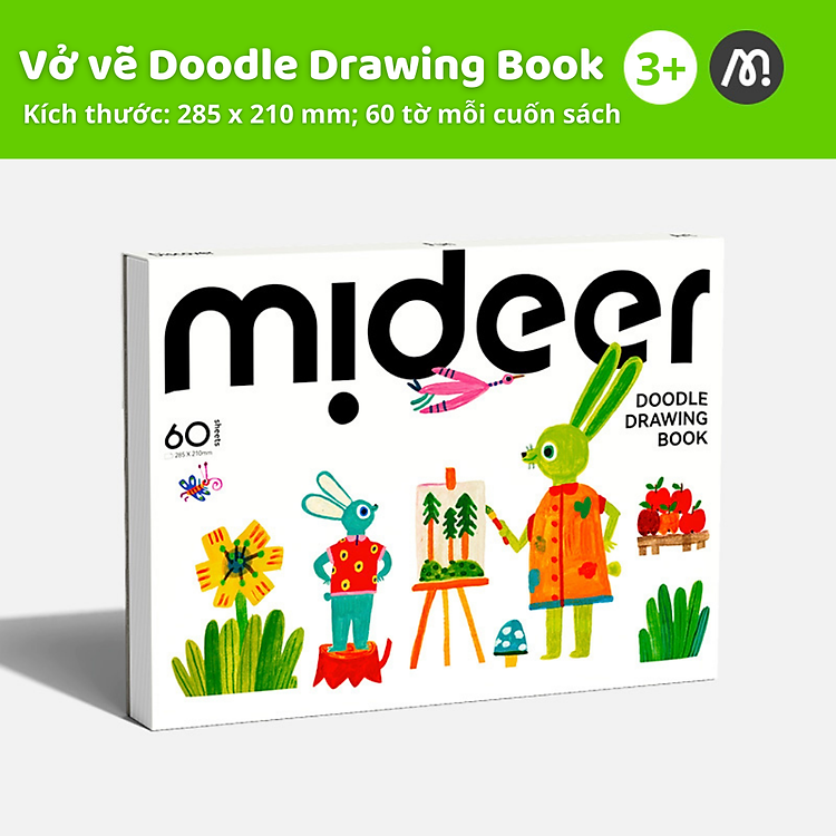 Giấy Vẽ A4 Mideer Doodle Drawing Book - Ảnh 2