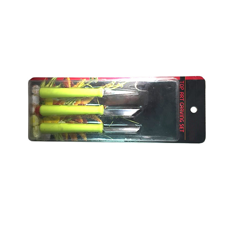 Bộ 3 Dao Thái Lan Dùng Cắt Tỉa Củ Quả (Cán dao làm từ nhựa) - Giúp Bạn Cắt Tỉa Rau Củ Một Cách Nhanh Chóng, Đều Và Đẹp Mắt, Chuyên Dùng Để Cắt Tạo Kiểu Rau Củ Quả Trang Trí Cho Món Ăn Thêm Phần Hấp Dẫn Hơn