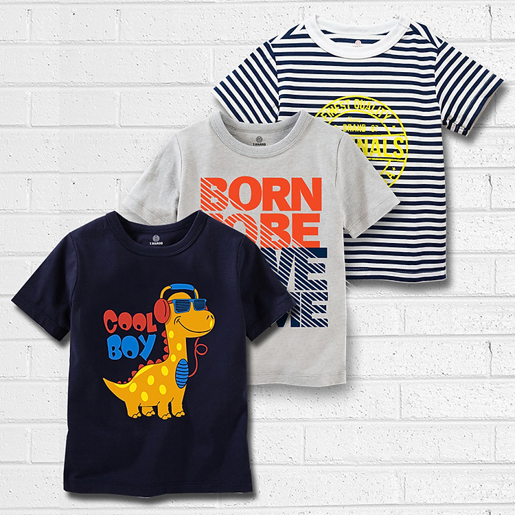 Bộ 3 áo thun TAMOD cực chất cho bé trai năng động