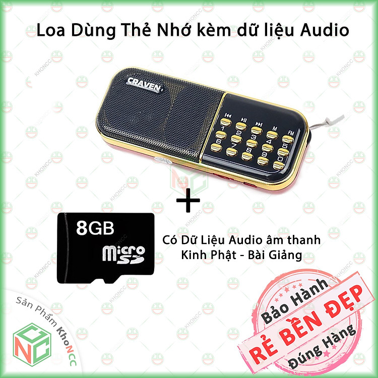 (Chữa Lành) Loa Máy Nghe Pháp KhoNCC Hàng Chính Hãng - Âm Nhạc Trong Tầm Tay - Kinh Phật, Thánh Ca, Bài Giảng, Có Thể Dùng Thẻ Nhớ, USB, Đài FM - KLM-LPCR25A