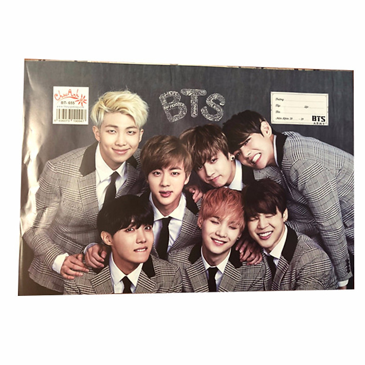Set 10 tấm bọc vở bts