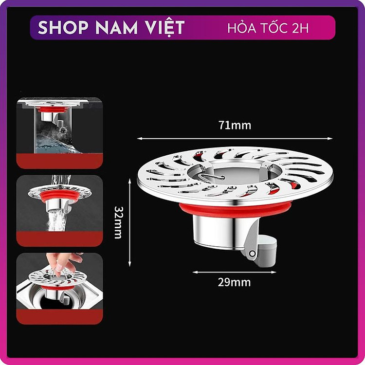 Nắp Cống Chống Mùi Hôi Có Lưới Lọc Chặn Côn Trùng