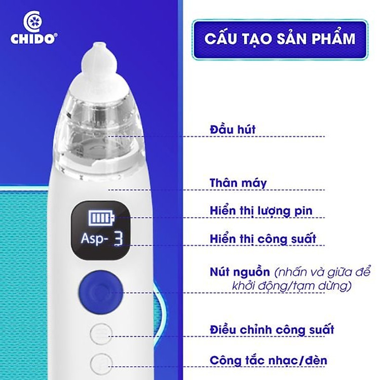 Máy hút mũi CHIDO cho trẻ sơ sinh Chính hãng Ưu đãi - Hình ảnh 4