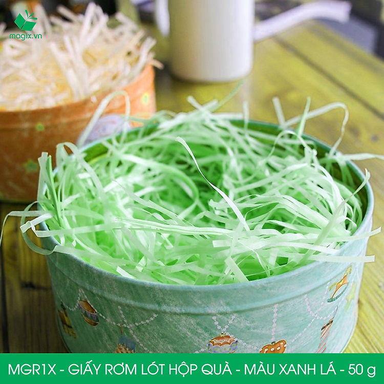 Giấy rơm lót hộp quà màu xanh lá (100g) - Ảnh 4
