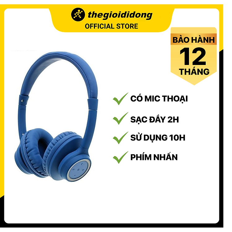 Tai nghe chụp tai Bluetooth Kanen K9 Xanh - Hàng chính hãng