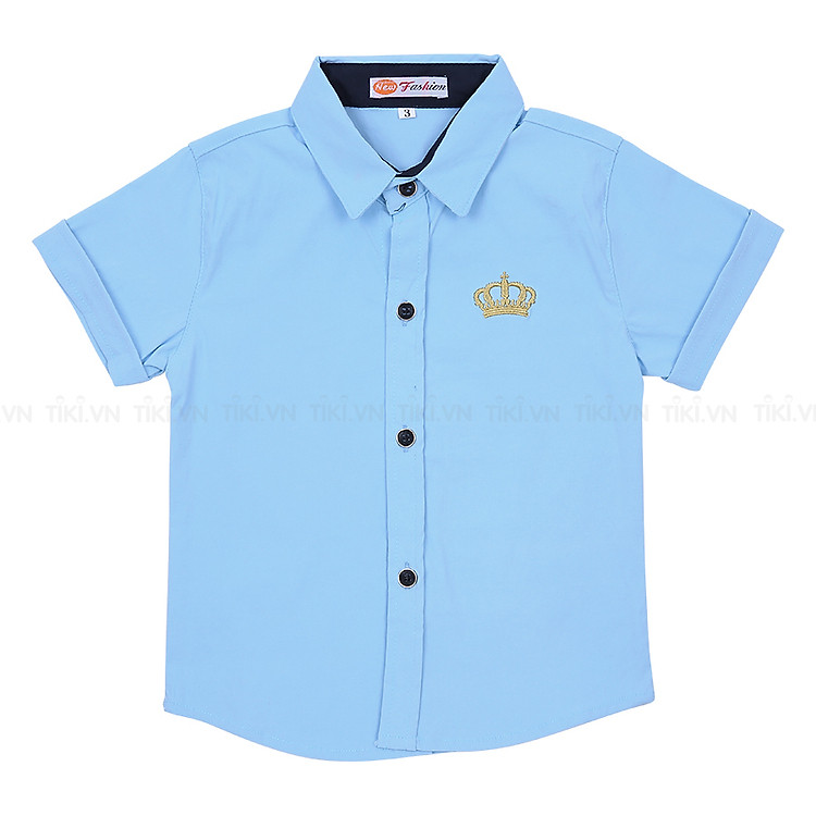 Áo Sơ Mi Màu Tay Ngắn Bé Trai Nanio F0583