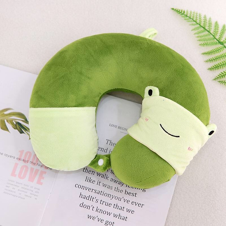 Combo Gối kê cổ chữ C kèm bịt mắt ngủ, thiết kế nhỏ gọn, tiện lợi khi dùng văn phòng hay đi tàu xe