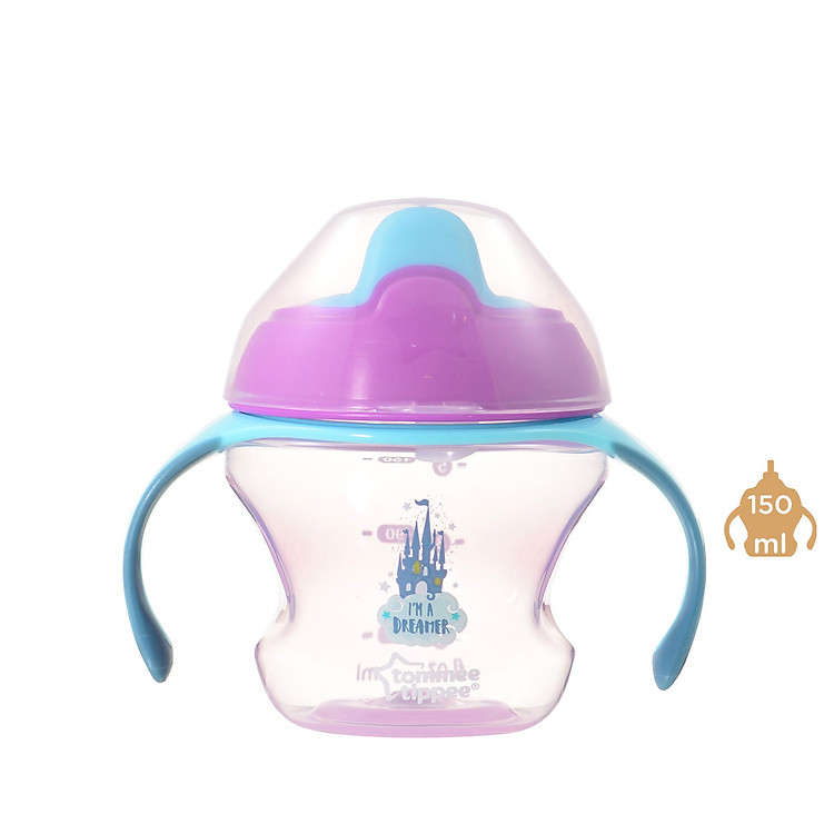 Bình tập uống có vòi cho bé Tommee Tippee First Sippee 150ml từ 4 tháng - Tím