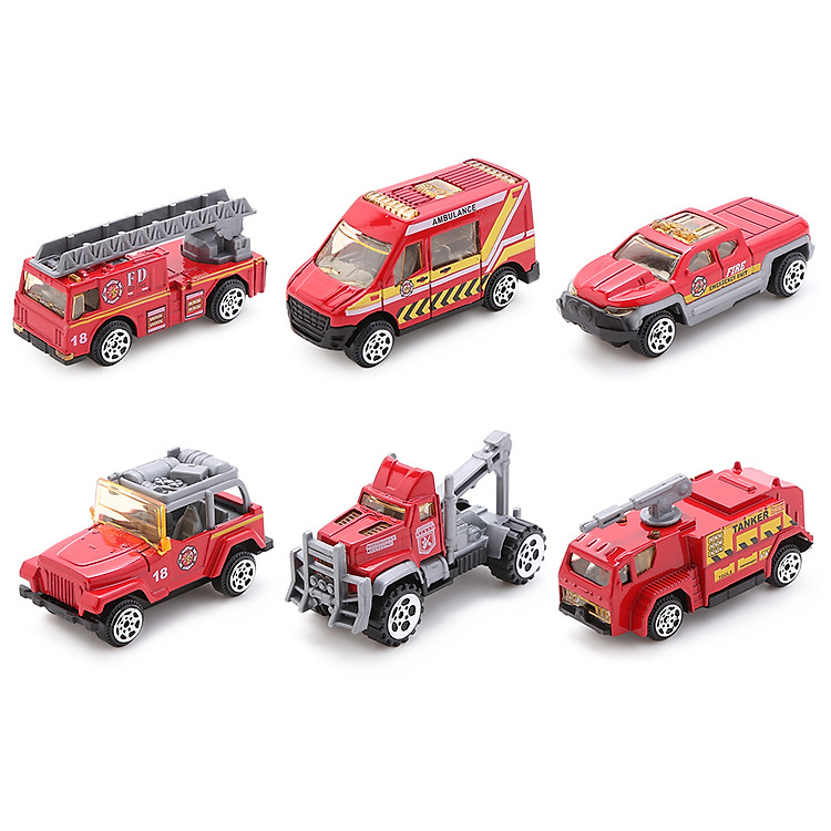 Bộ 6 Xe Mô Hình Kim Loại TNA - TN-1021E