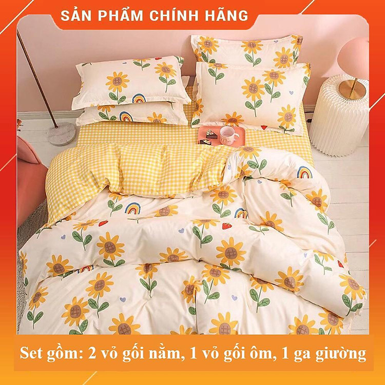 (VẢI SIÊU ĐẸP - SET KO CHĂN) SET GA GỐI COTON KOREA NHẬP KHẨU, DRAP GIƯỜNG ĐẸP