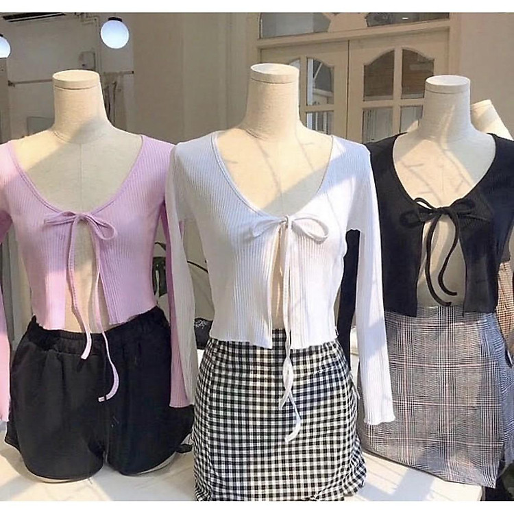 Áo khoác nhẹ croptop tay dài Joy Babe thun gân xịn hack dáng co giãn 4 chiều, áo croptop kiểu nữ crop top CROD 42 -2A