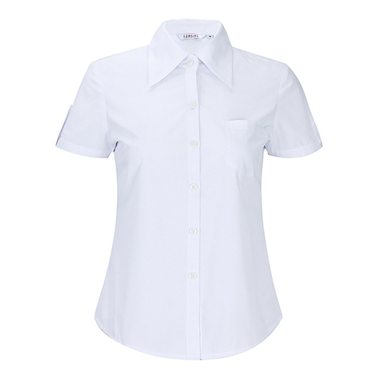 Áo Bé Gái Học Sinh Cấp 3 Tay Ngắn Lai Bầu Sanding - Trắng