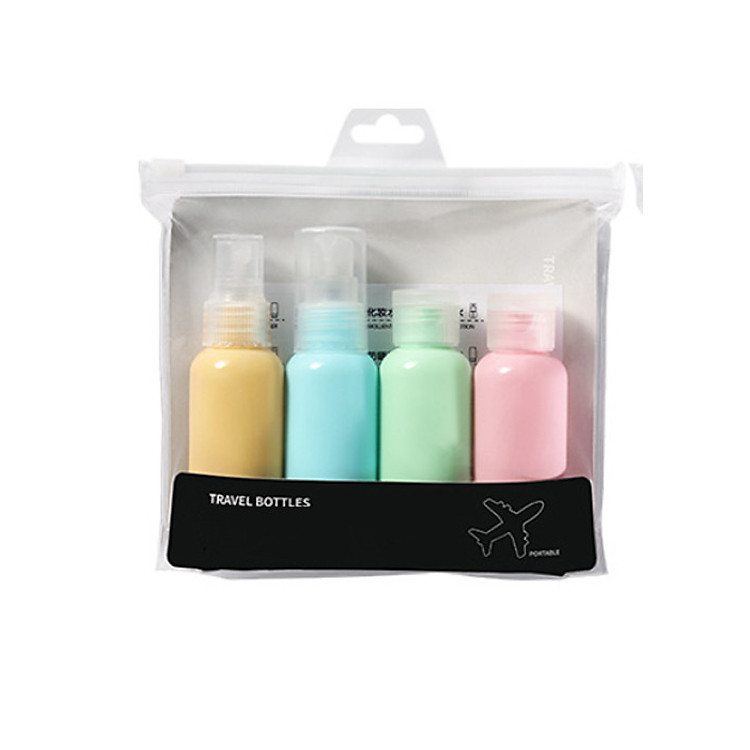 BỘ CHIẾT MỸ PHẨM DU LỊCH- 4 CHAI NHỰA CAO CẤP TIỆN DỤNG TL215 (màu ngẫu nhiên)