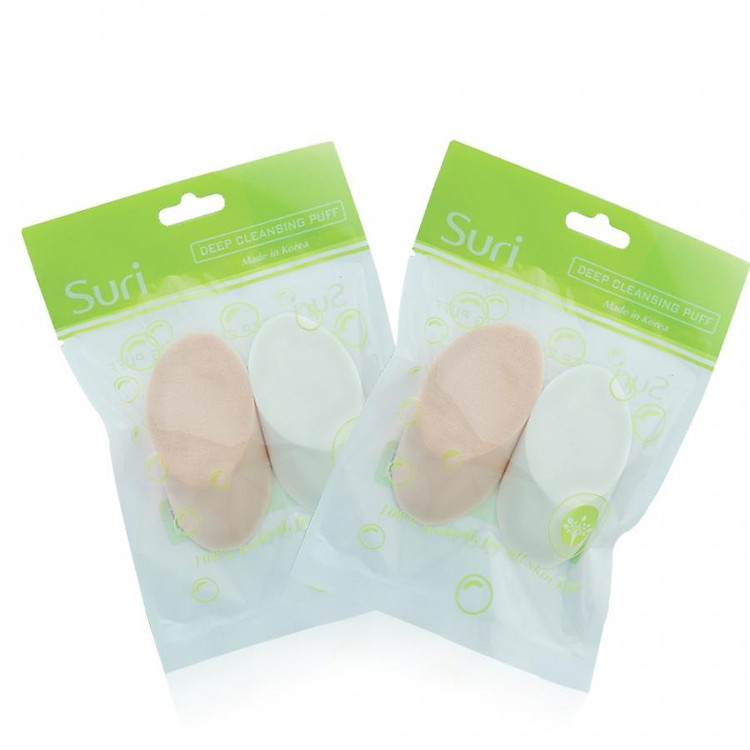Combo 2 Bông phấn tán kem nền xúc xích Hàn Quốc Suri (2 miếng/bịch)
