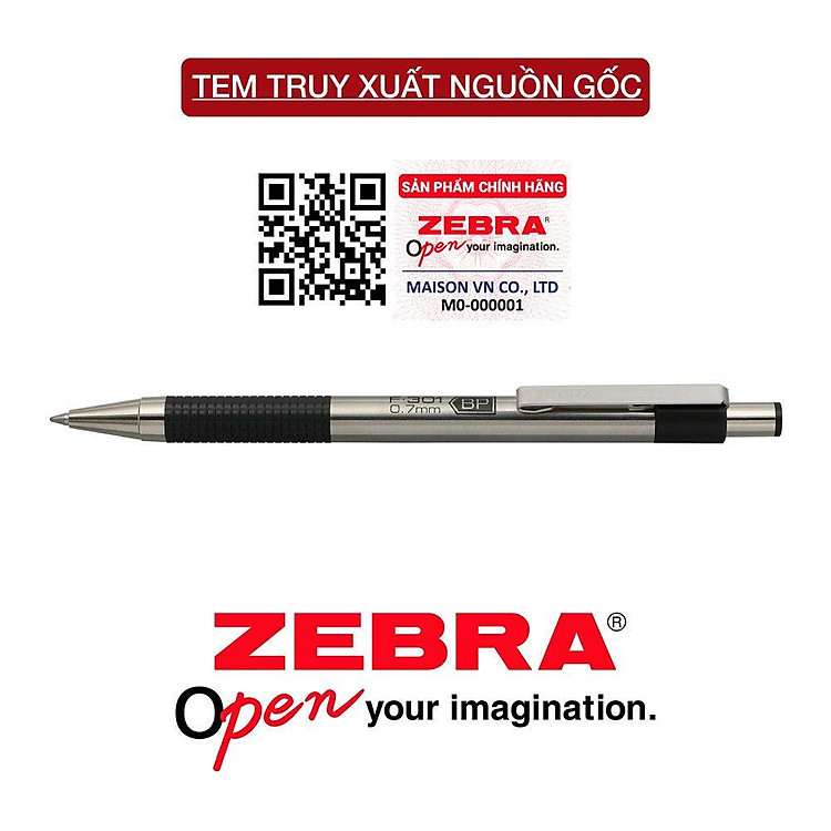 Viết Bi Bấm Kim Loại Zebra F301 0.7mm (mực xanh)