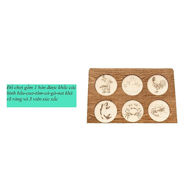 Bàn chơi bầu cua tôm cá gỗ Chính hãng Tiết kiệm - Hình ảnh 3