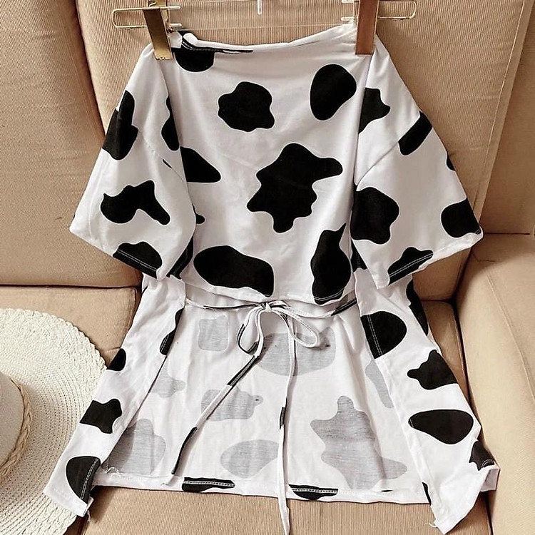 áo cột dây lưng bò sữa