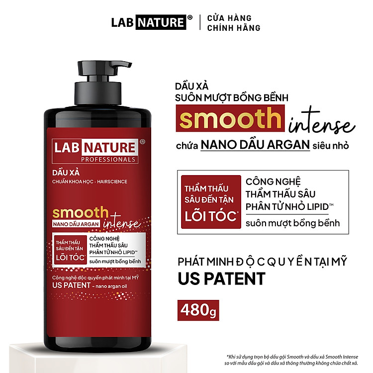 Dầu xả Lab Nature Smooth Suôn Mượt Bồng Bềnh - Công nghệ thẩm thấu sâu đến tận lõi tóc - 480g