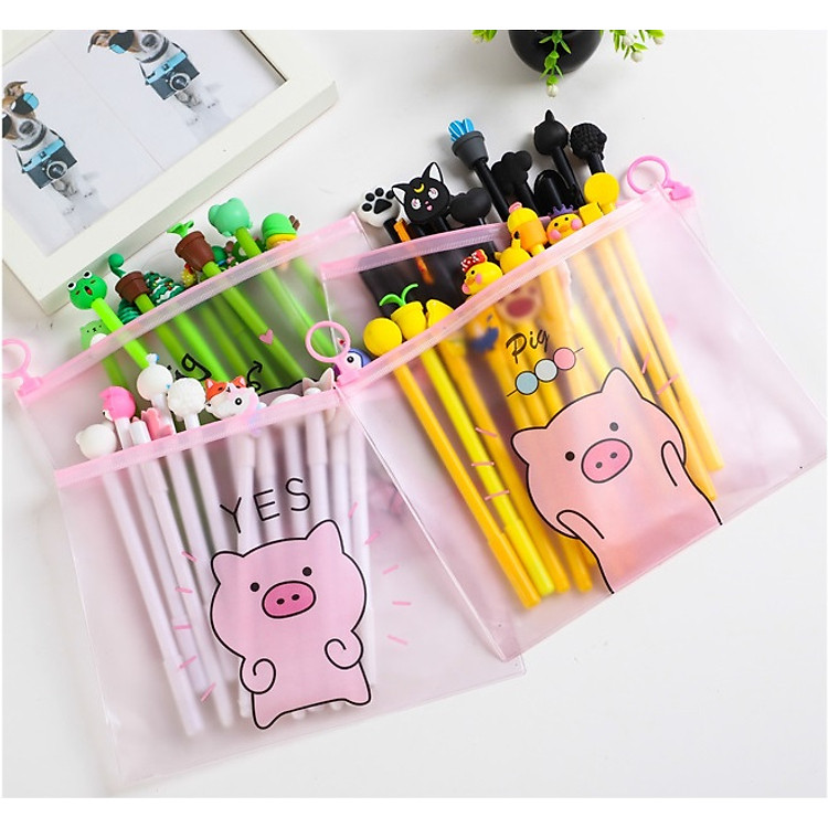Túi zip đựng bút heo hồng cute pig pig - Ảnh 5