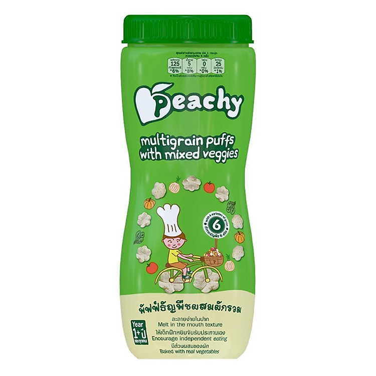 Bánh Ăn Dặm Ngũ Cốc Rau Củ Thập Cẩm Peachy (40g)