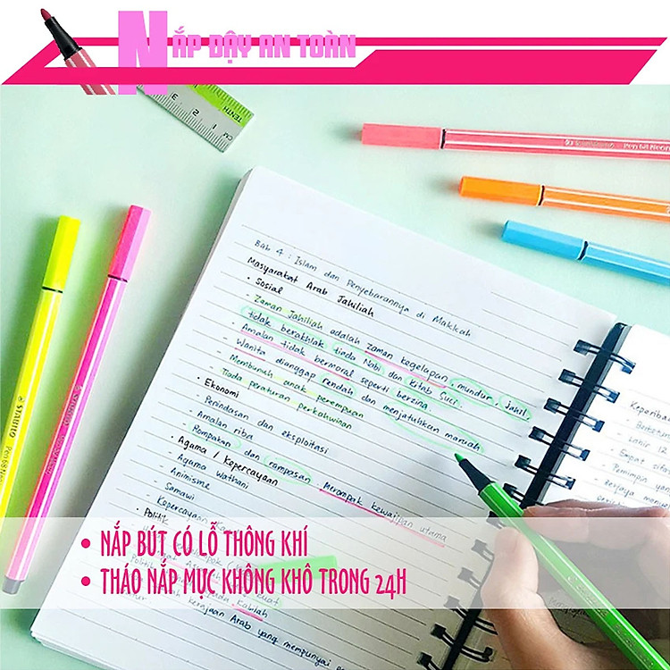 Bộ bút lông màu STABILO Pen68 (40 cây) + Sách tô màu SVCB (20 cây) - Ảnh 3