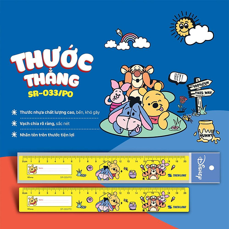 Thước thẳng Thiên Long Gấu Pooh SR-033/PO