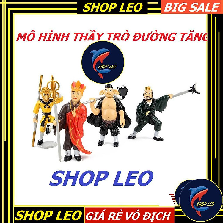 Bộ tượng 4 thầy trò đường tăng - Sư phụ - Ngộ không - Sa Tăng - Chư bát giới - trang trí tiểu cảnh - phụ kiện thủy sinh