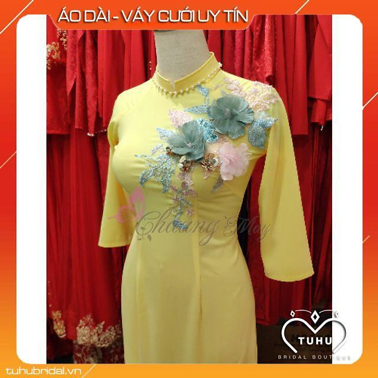 Áo dài hao nổi_Chaang_May sẵn áo dài truyền thống kèm quần áo dài