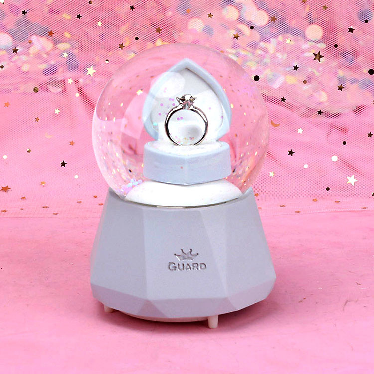 Quả Cầu Tuyết phát Nhạc có Đèn Valentine Tình yêu - 10x15cm