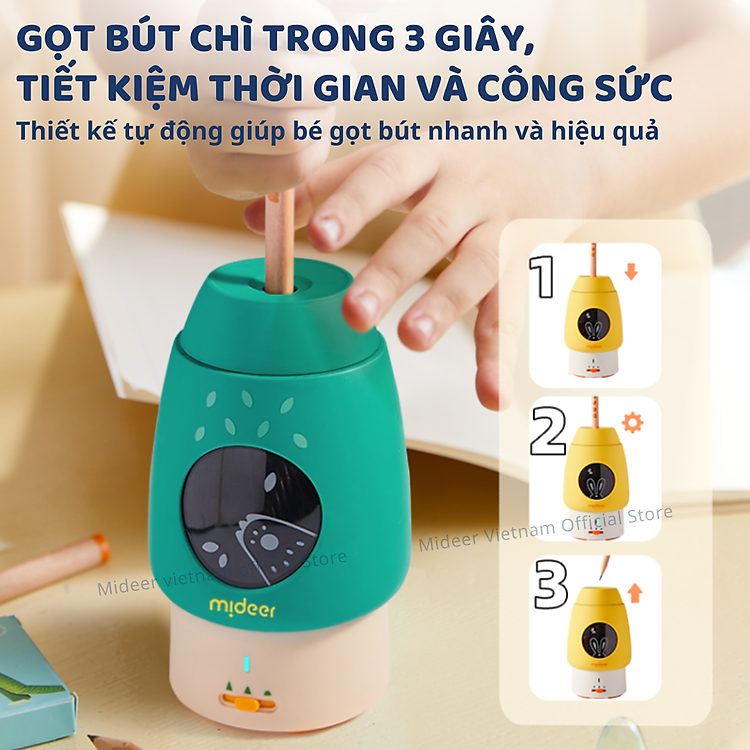 Gọt bút chì tự động Mideer (Máy màu vàng) - Ảnh 6