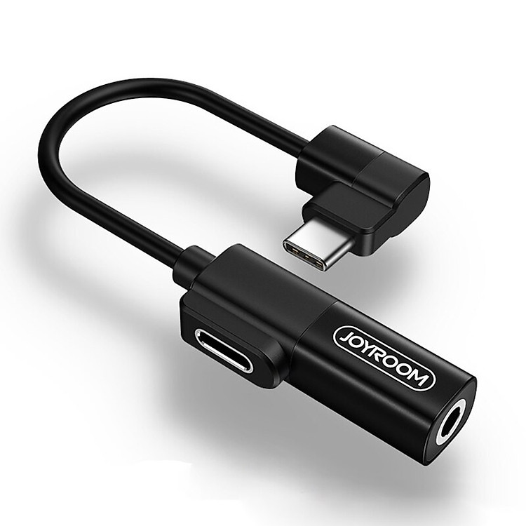 Dây cáp đầu chuyển adapter Type-C thành sạc PD Type-C và jack tai nghe Audio 3.5mm hiệu JOYROOM S-M361 dành cho game thủ (sạc nhanh 1.5A, thiết kế L cho game thủ, âm thanh Hifi, dài 12cm ) - Hàng nhập khẩu
