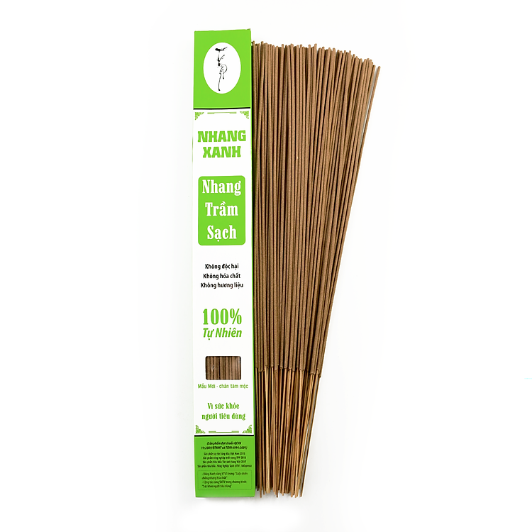 Nhang Xanh 40cm- 70G Chân Tăm Mộc (55 cây) Nhang Trầm Sạch 100% Không Hóa Chất