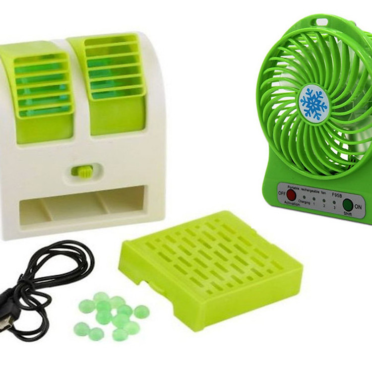 Quạt mini làm mát bằng hơi nước 2 cửa tặng kèm quạt mini usb để bàn