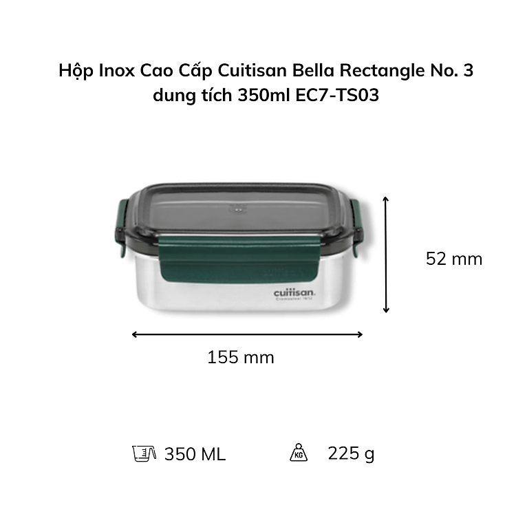 Hộp Inox Cao Cấp Cuitisan Bella nhiều dung tích hàng chính hãng
