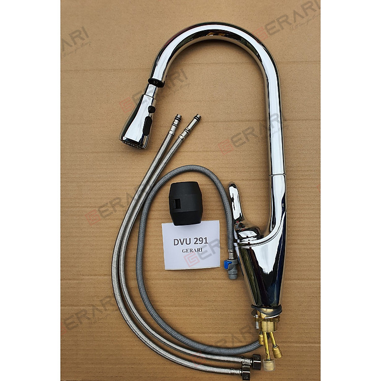 Vòi chậu rửa ( có thể rút dài hai đường nước nóng lanh, mạ crom bóng cao cấp thương hiệu GERARI)